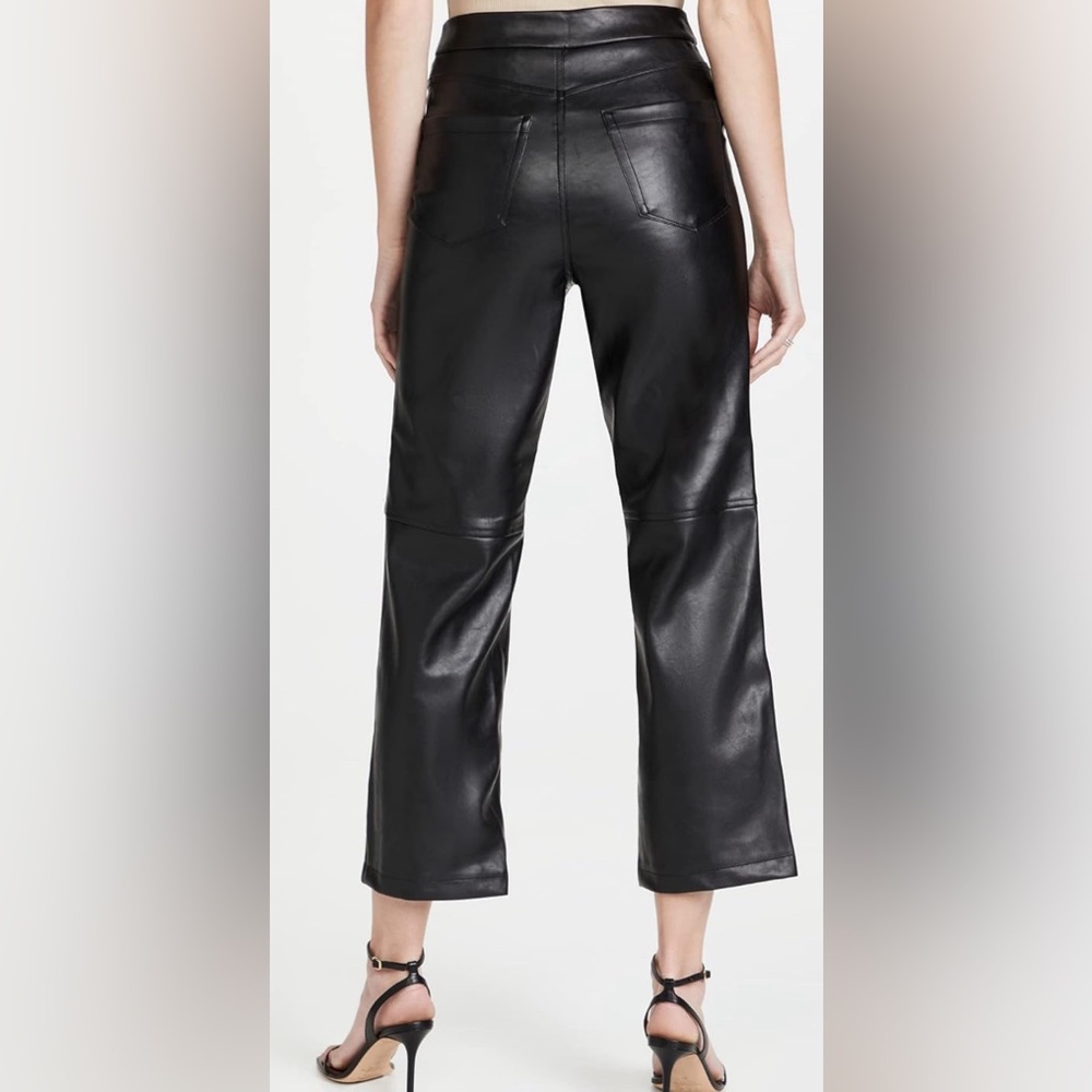 BLANK NYC Baxter Straight Leg Hi-Rise Faux Vegan Leather Jeans Black NWT 30 - Picture 7 of 11